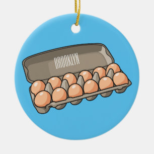Egg carton cartoon illustration ceramic ornament