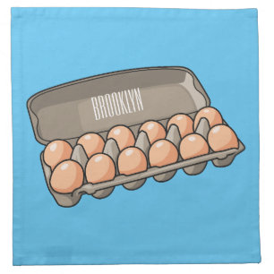 Egg carton cartoon illustration  cloth napkin