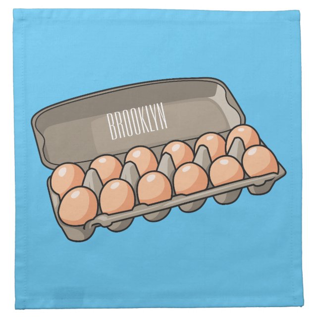 Egg carton cartoon illustration  cloth napkin (Front)