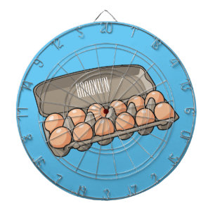 Egg carton cartoon illustration dart board