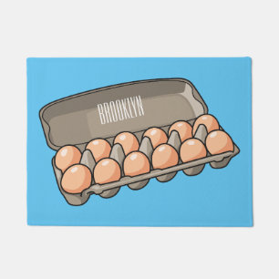 Egg carton cartoon illustration doormat