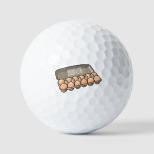 Egg carton cartoon illustration golf balls