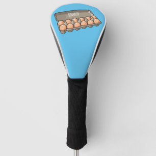 Egg carton cartoon illustration  golf head cover