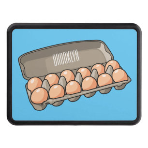 Egg carton cartoon illustration hitch cover