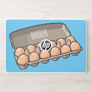Egg carton cartoon illustration HP laptop skin