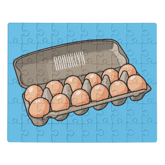 Egg carton cartoon illustration  jigsaw puzzle (Puzzle Horizontal)