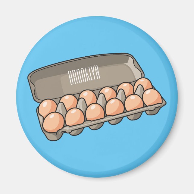 Egg carton cartoon illustration  magnet (Front)