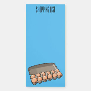 Egg carton cartoon illustration  magnetic notepad
