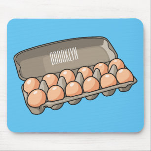 Egg carton cartoon illustration mouse pad