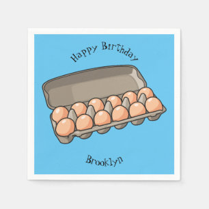 Egg carton cartoon illustration  napkins