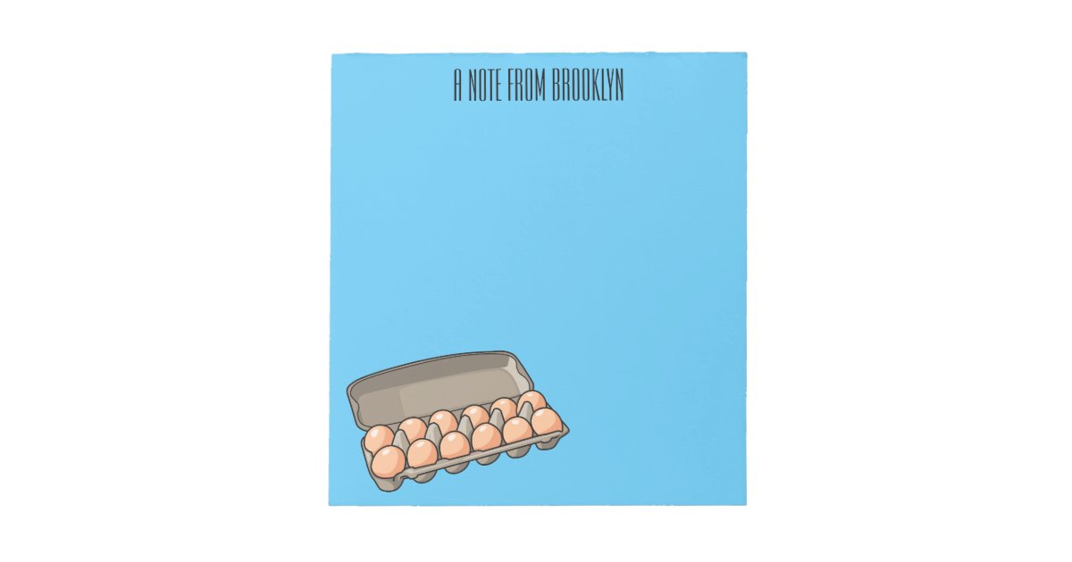 Egg carton cartoon illustration notepad | Zazzle