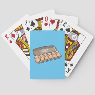 Egg carton cartoon illustration poker cards