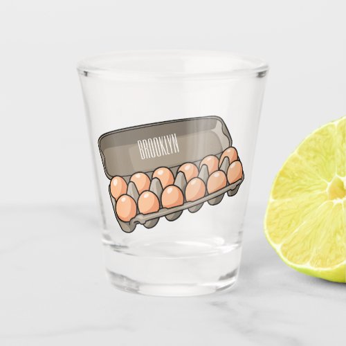 Egg carton cartoon illustration shot glass