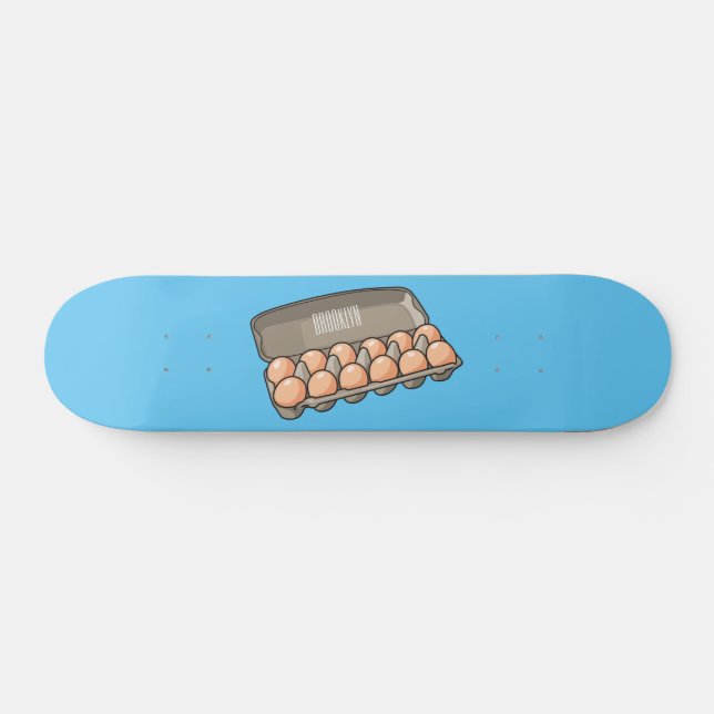 Egg carton cartoon illustration  skateboard (Horz)
