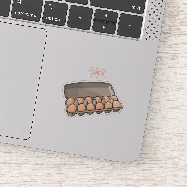 Egg carton cartoon illustration sticker (Detail)