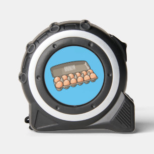 Egg carton cartoon illustration tape measure
