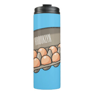 Egg carton cartoon illustration thermal tumbler
