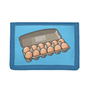 Egg carton cartoon illustration trifold wallet