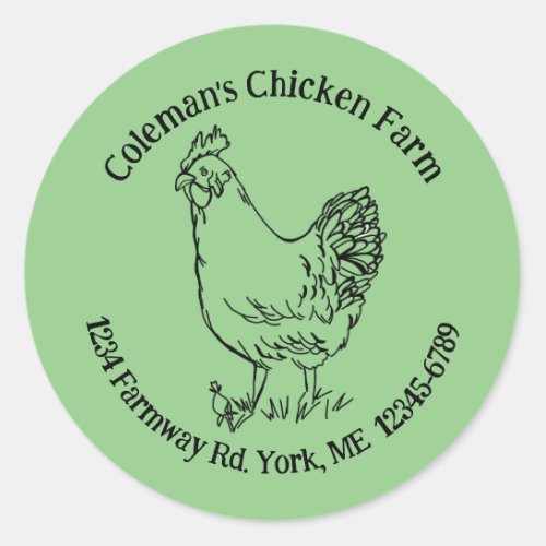 Egg Carton Chicken Farm Return Address Classic Round Sticker