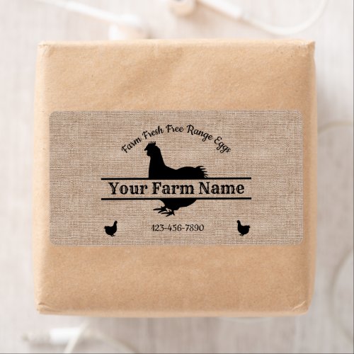 Egg Carton Label Brown Burlap Chicken Farmhouse