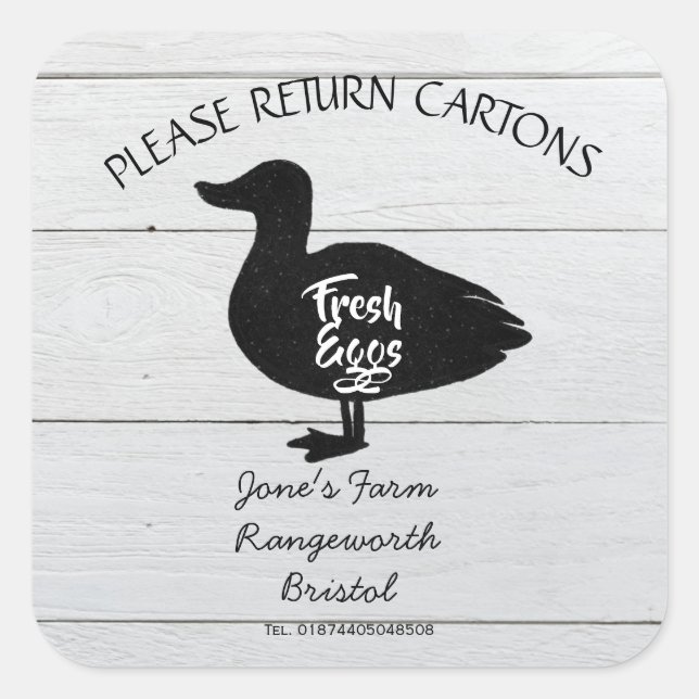 Egg Carton Label customize Duck egg box free range (Front)