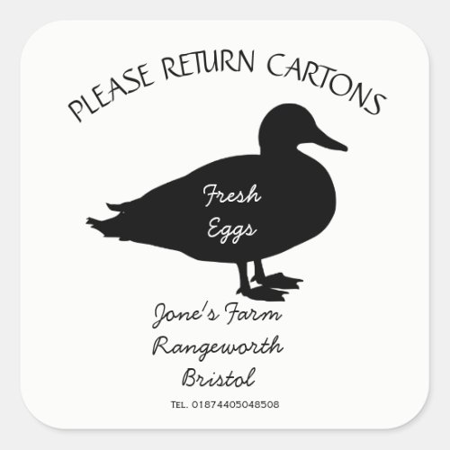 Egg Carton Label customize Duck egg box free range