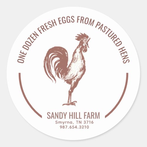 Egg Carton Label Farm Name Slogan Red Rooster Crow