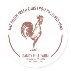 Egg Carton Label Farm Name Slogan Red Rooster Crow