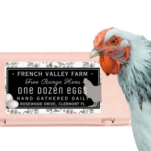 Egg Carton Label Hen and Eggs 375 L x 2 H
