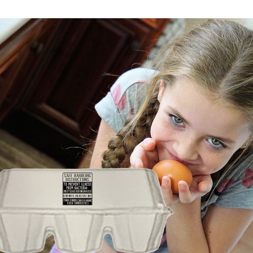 Egg carton MANDATORY SAFE HANDLING INSTRUCTIONS 1 Rubber Stamp