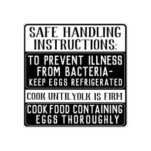Egg carton MANDATORY SAFE HANDLING INSTRUCTIONS 2" Rubber Stamp