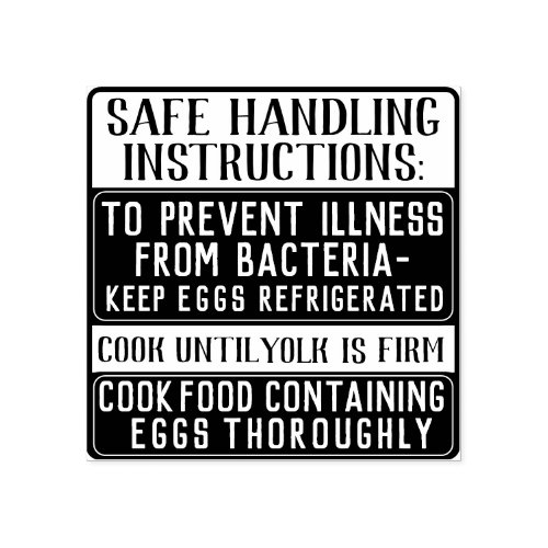 Egg carton MANDATORY SAFE HANDLING INSTRUCTIONS 2 Rubber Stamp