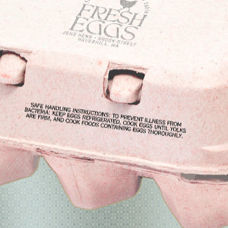 Egg carton MANDATORY SAFE HANDLING INSTRUCTIONS  Rubber Stamp