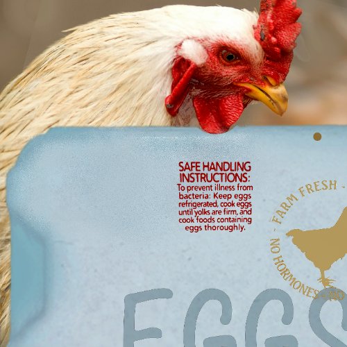 Egg carton MANDATORY SAFE HANDLING INSTRUCTIONS  Rubber Stamp