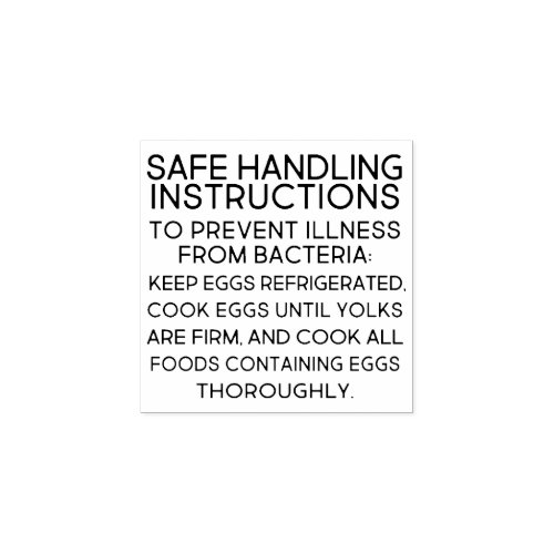 Egg carton MANDATORY SAFE HANDLING INSTRUCTIONS  Rubber Stamp