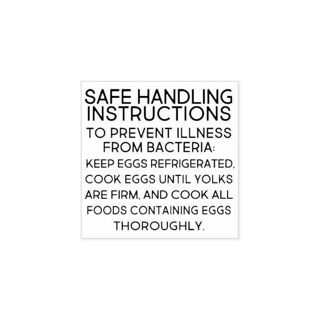 Egg carton MANDATORY SAFE HANDLING INSTRUCTIONS  Rubber Stamp (Imprint)