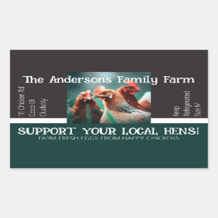 Egg Carton Packaging Funny Quote Custom Chicken Rectangular Sticker
