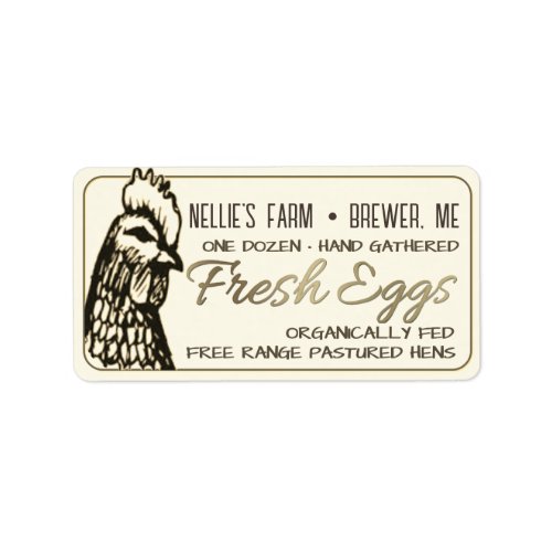 Egg Carton Shipping or Address Label with hen