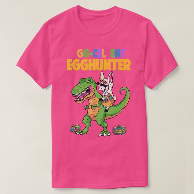 Egg Cellent Egg Hunter T Re Dinosaur Unicorn Easte T-Shirt (Design Front)