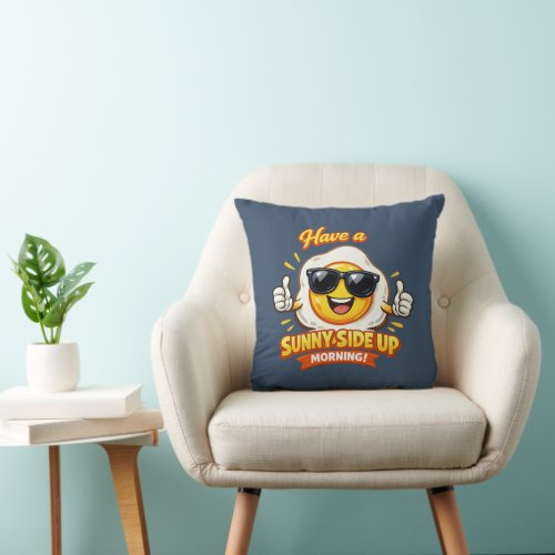 Egg - cellent Morning Greeting Throw Pillow