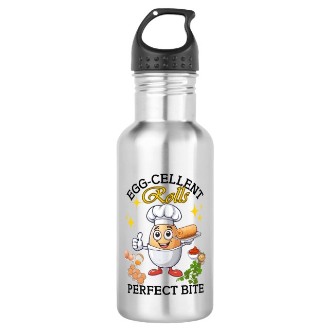Egg-cellent Rolls Perfect Bite Stainless Steel Water Bottle (Front)