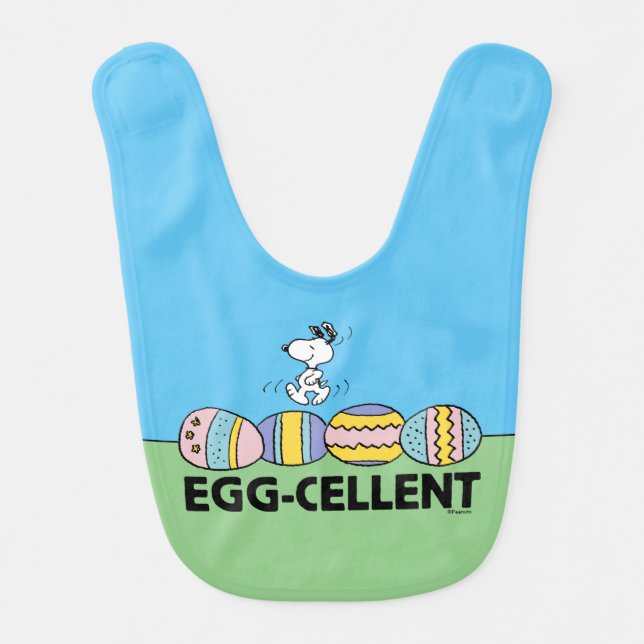 Egg-cellent Snoopy Easter Baby Bib (Front)