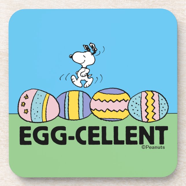 Egg-cellent Snoopy Easter Beverage Coaster (Front)