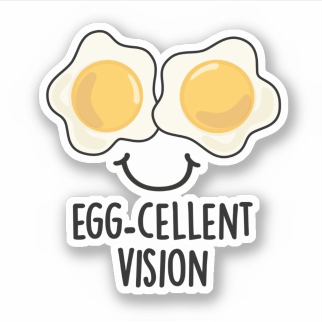 Egg-cellent Vision Funny Egg Pun  Sticker (Front)