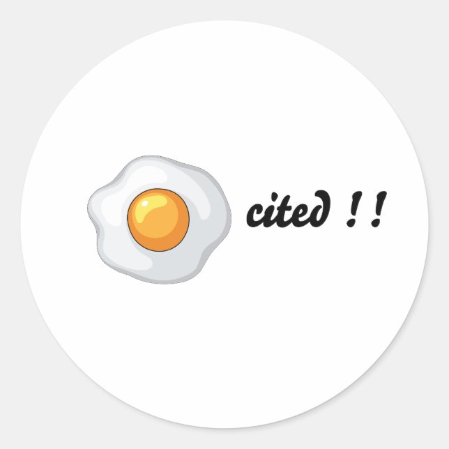 Egg-cited coaster classic round sticker (Front)