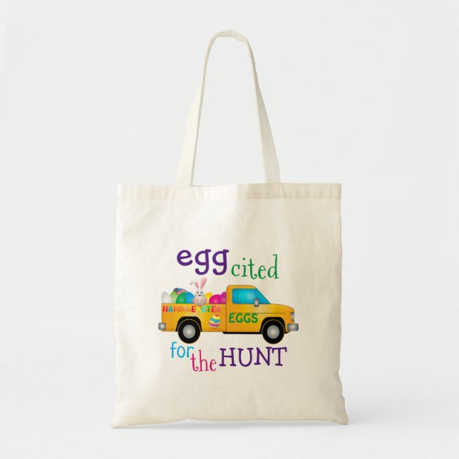 Egg cited for the Hunt Cute Easter Tote Bag (Front)