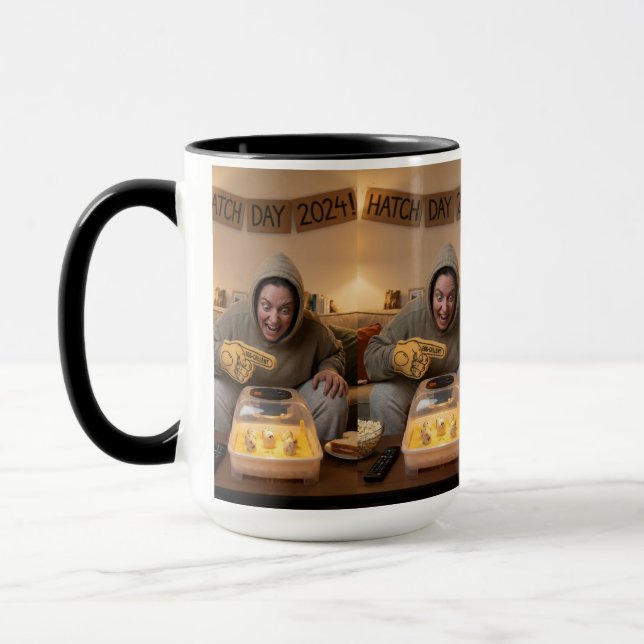 Egg-citement at Home – Cozy Cheer Mug (Left)