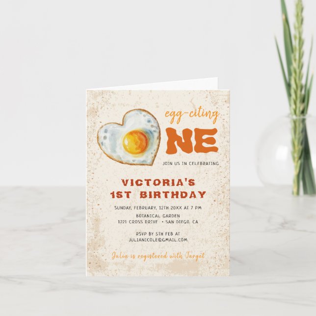 EGG-CITING BBQ BABY BIRTHDAY INVITATION (Front)