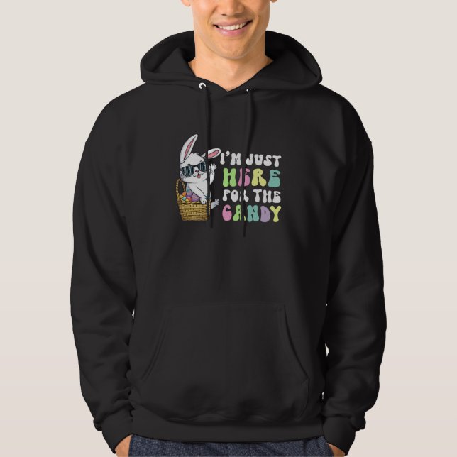Egg citing Easter  for Boys with Cute Bunny Design Hoodie (Front)