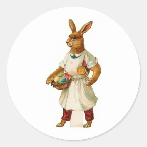 Egg Cook Vintage Easter Bunny Classic Round Sticker